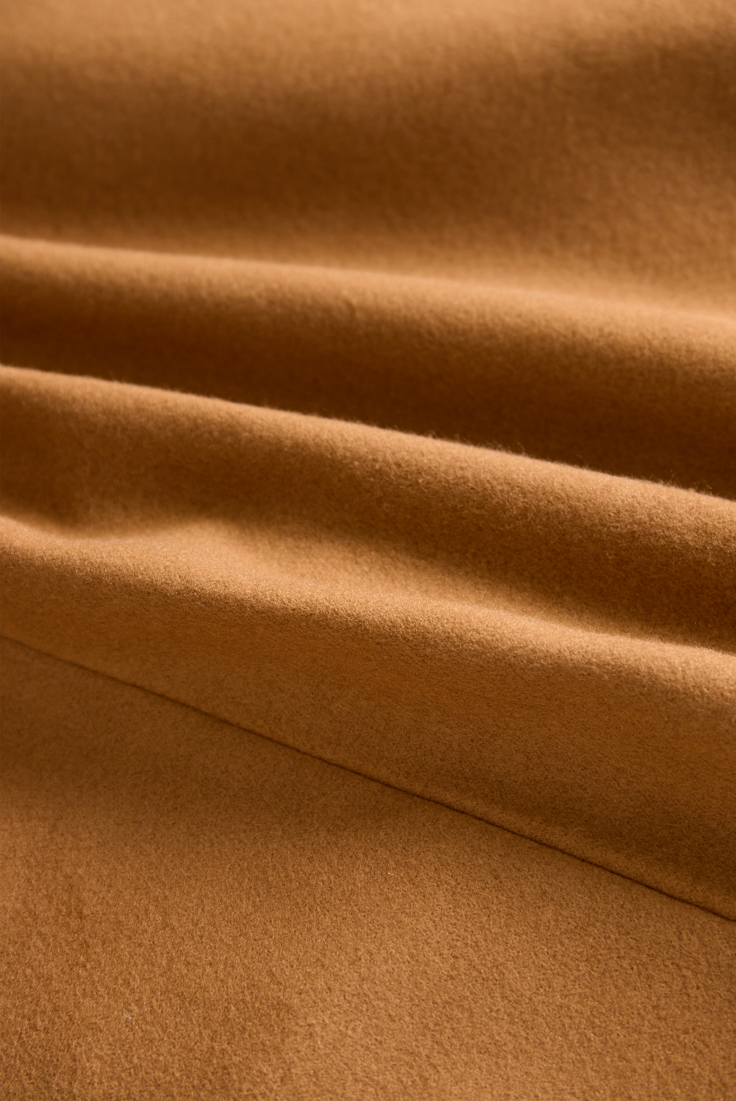 Women's Camel Belted Wool Trench Coat