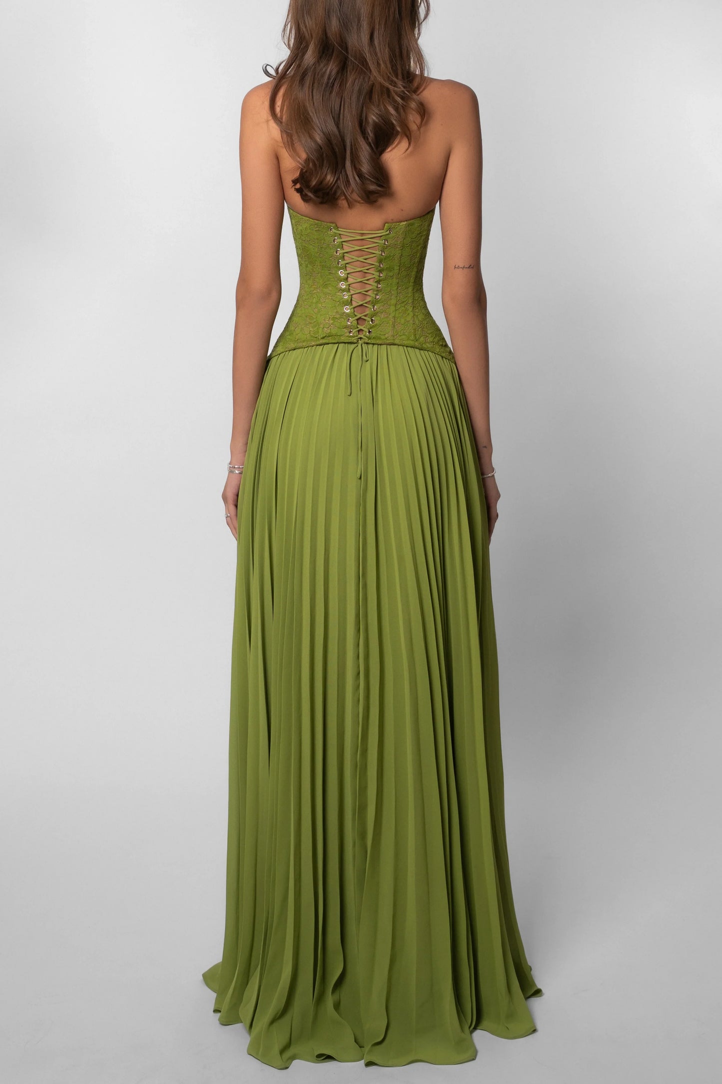 Sophia | Lace Boned Corset Halter Wedding Guest Maxi Dress