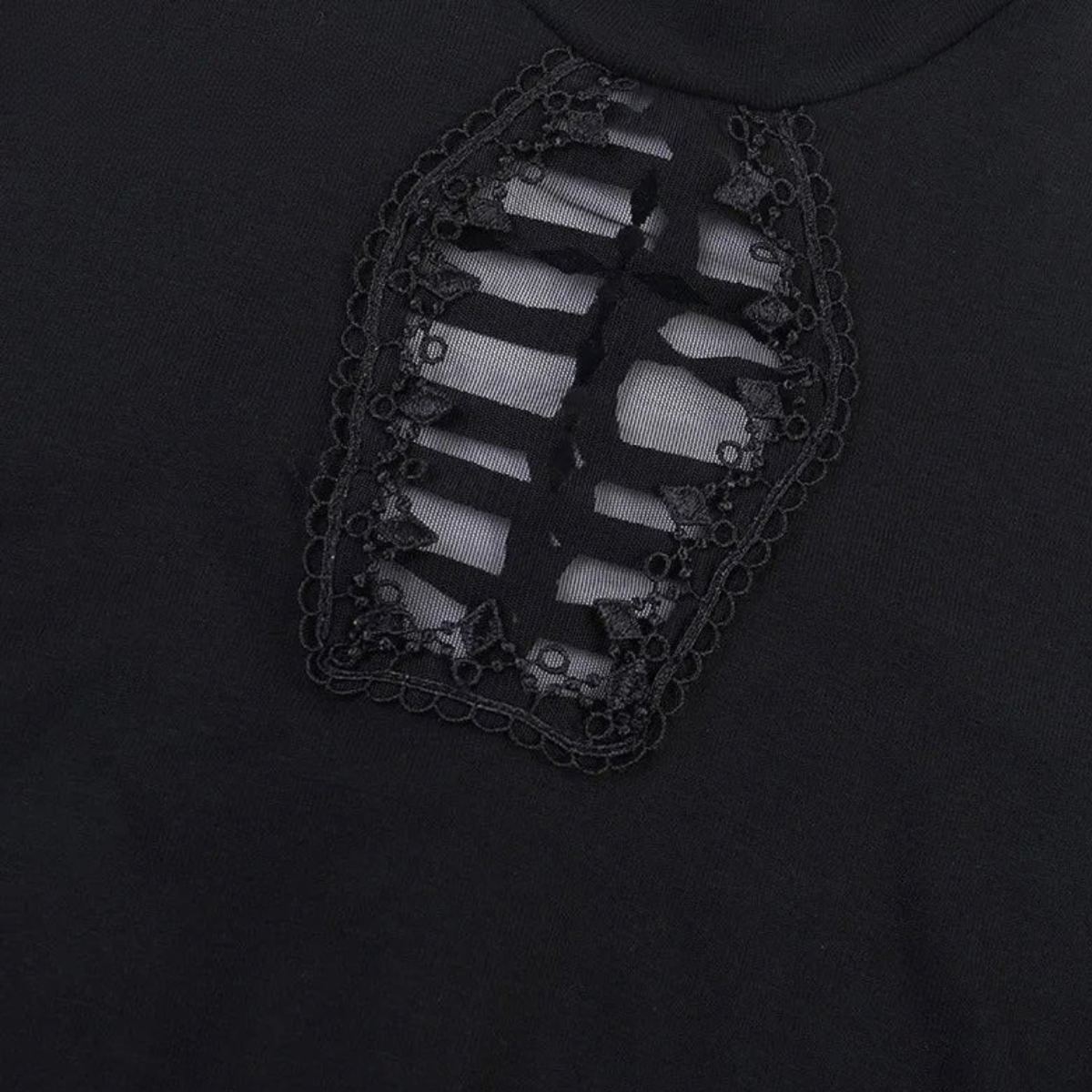 Lilith | Black Gothic High Neck Lace Bodycon Maxi Dress