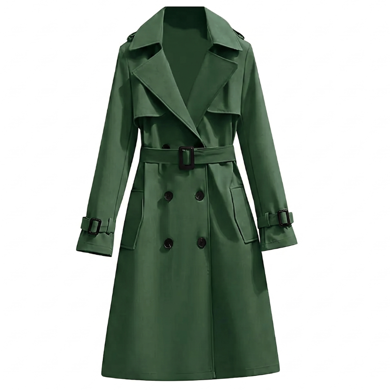 Diane | Women's Belted Double-Breasted Long Trench Coat