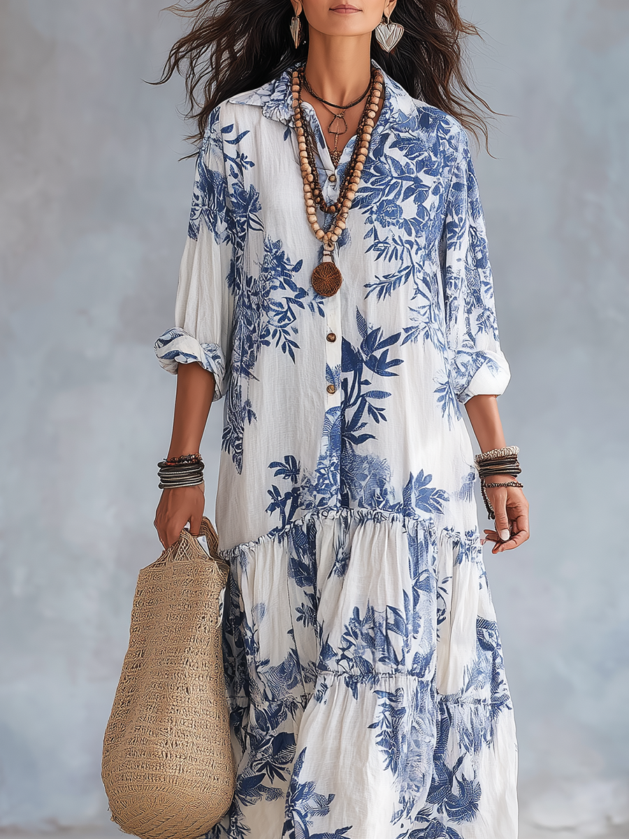 Floy | Floral Boho Spring Wedding Guest Maxi Dress