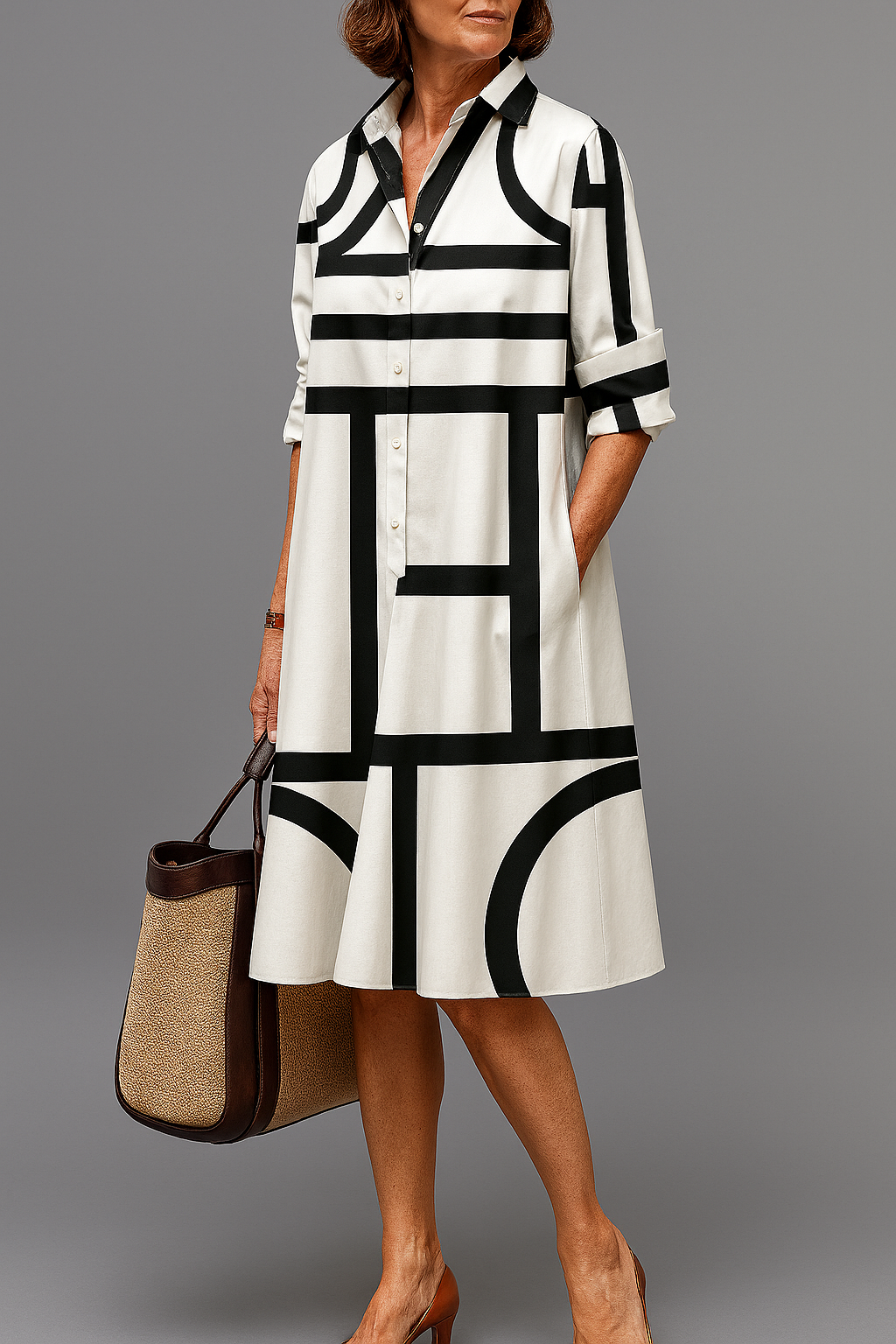 Ellie | Casual Striped Sleeveless Summer Midi Dress