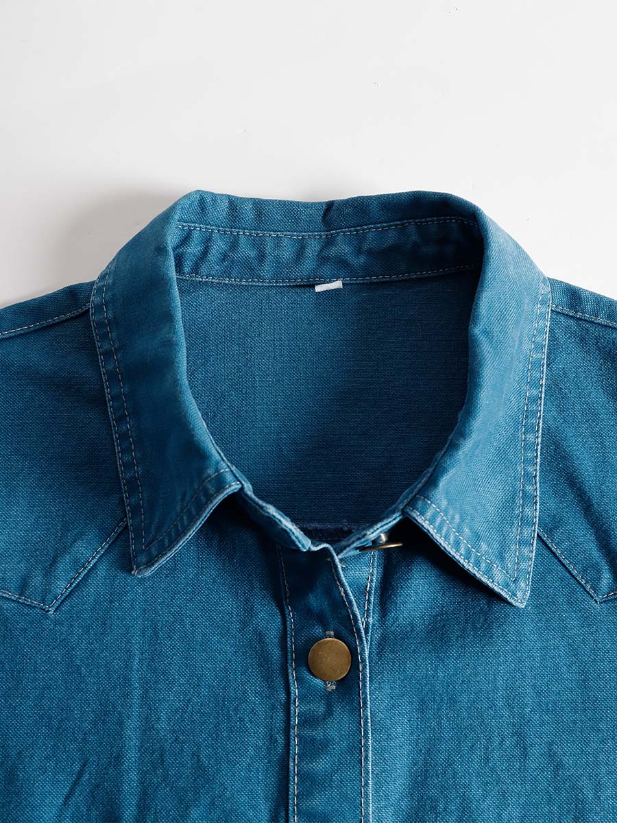 Orga | Button Front Vacation Denim Maxi Dress