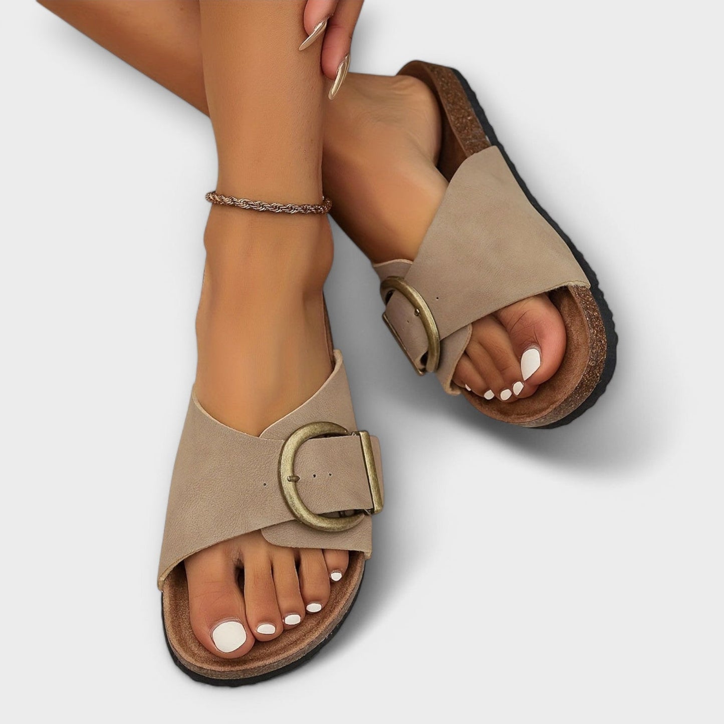 Freesia | Adjustable Cushioned Comfort Strappy Flat Sandals