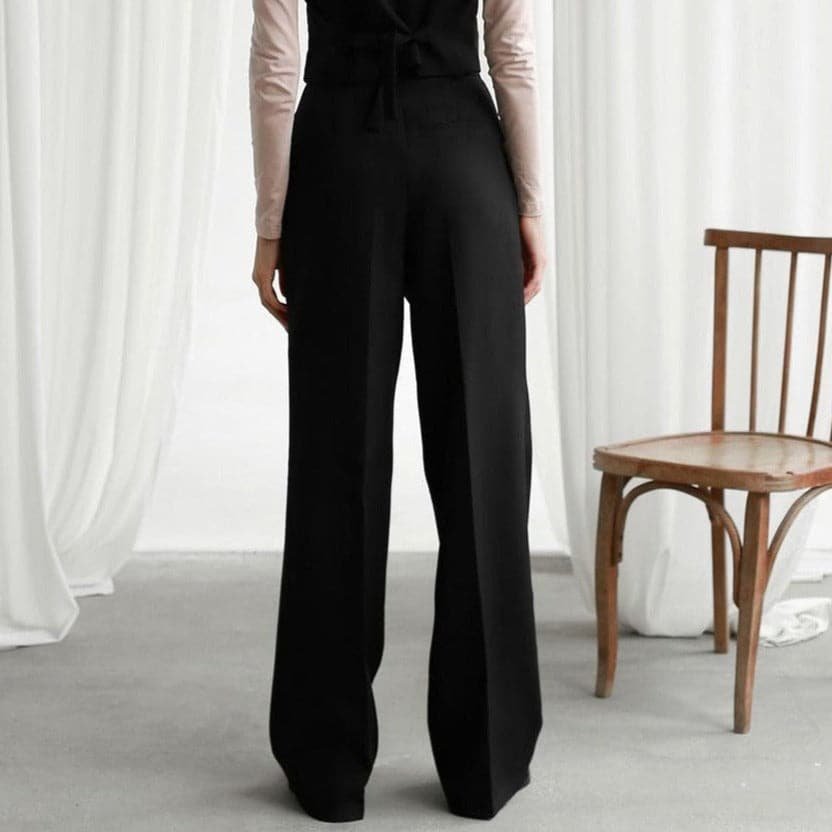Janet | Pleated High-Waisted Wide Leg Linen Pants