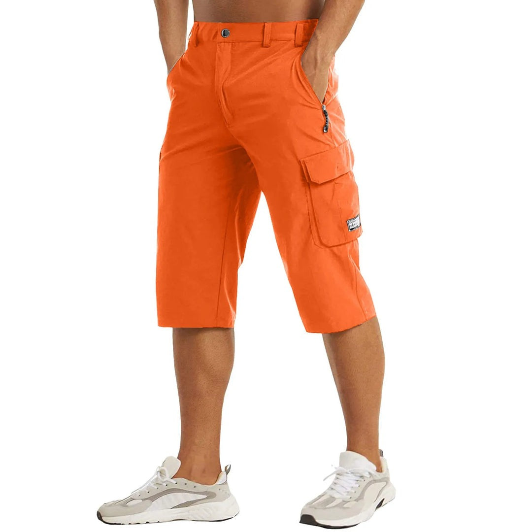 Jerry | Light Grey Cargo Capri Shorts with Zip Pockets 5