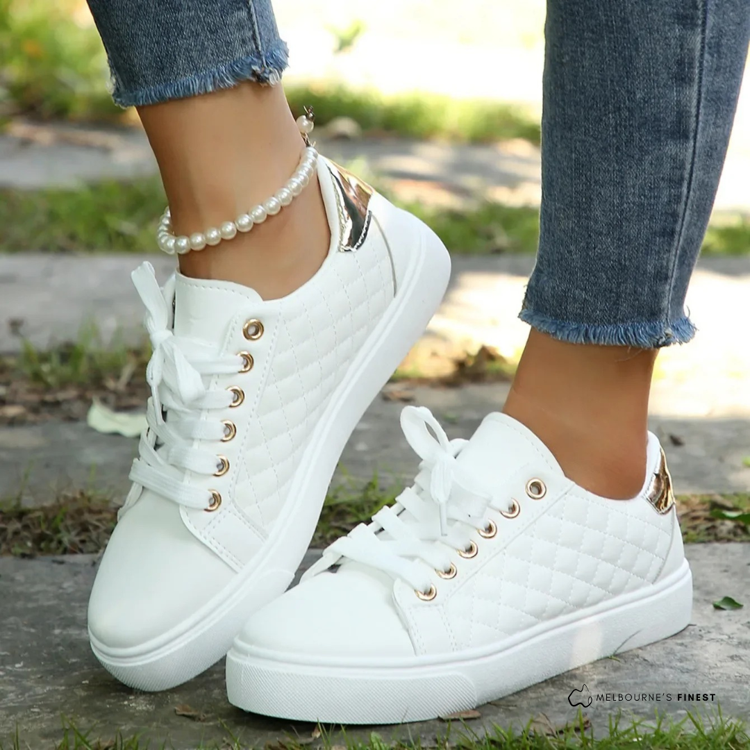 Wynn | Black Quilted Lace Up Low Top Sneakers 7