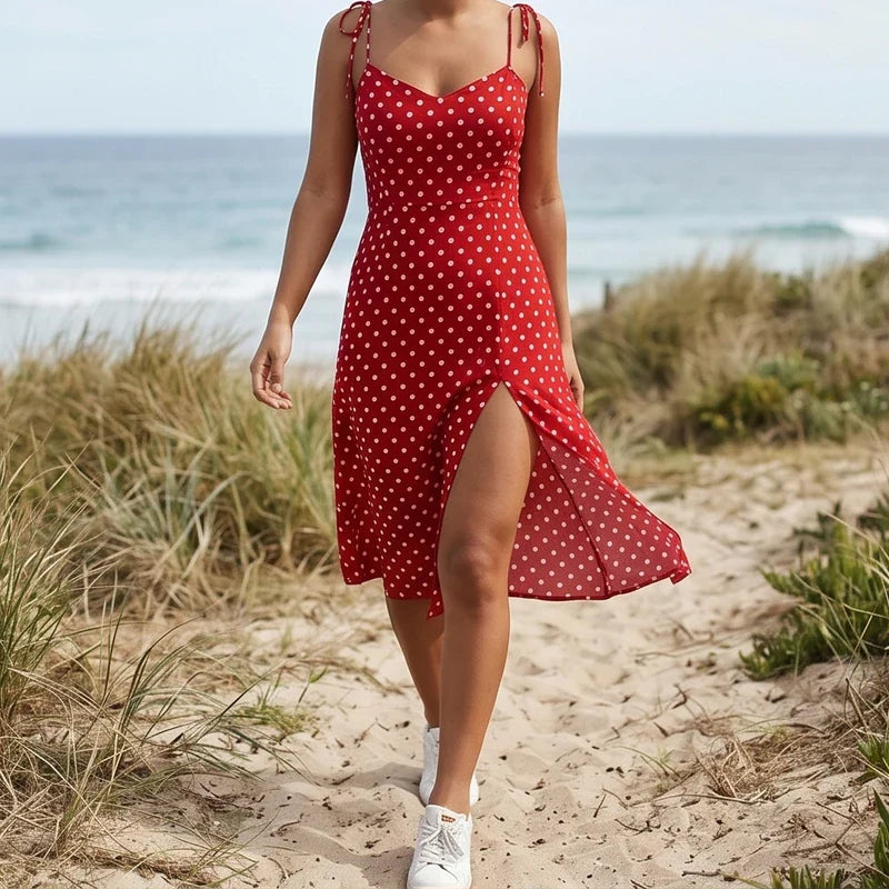Cortez | Retro Polka Dot Midi Summer Dress