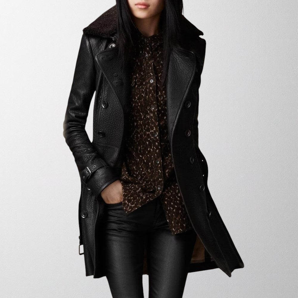 Olivia | Women's Elegant Leather Coat