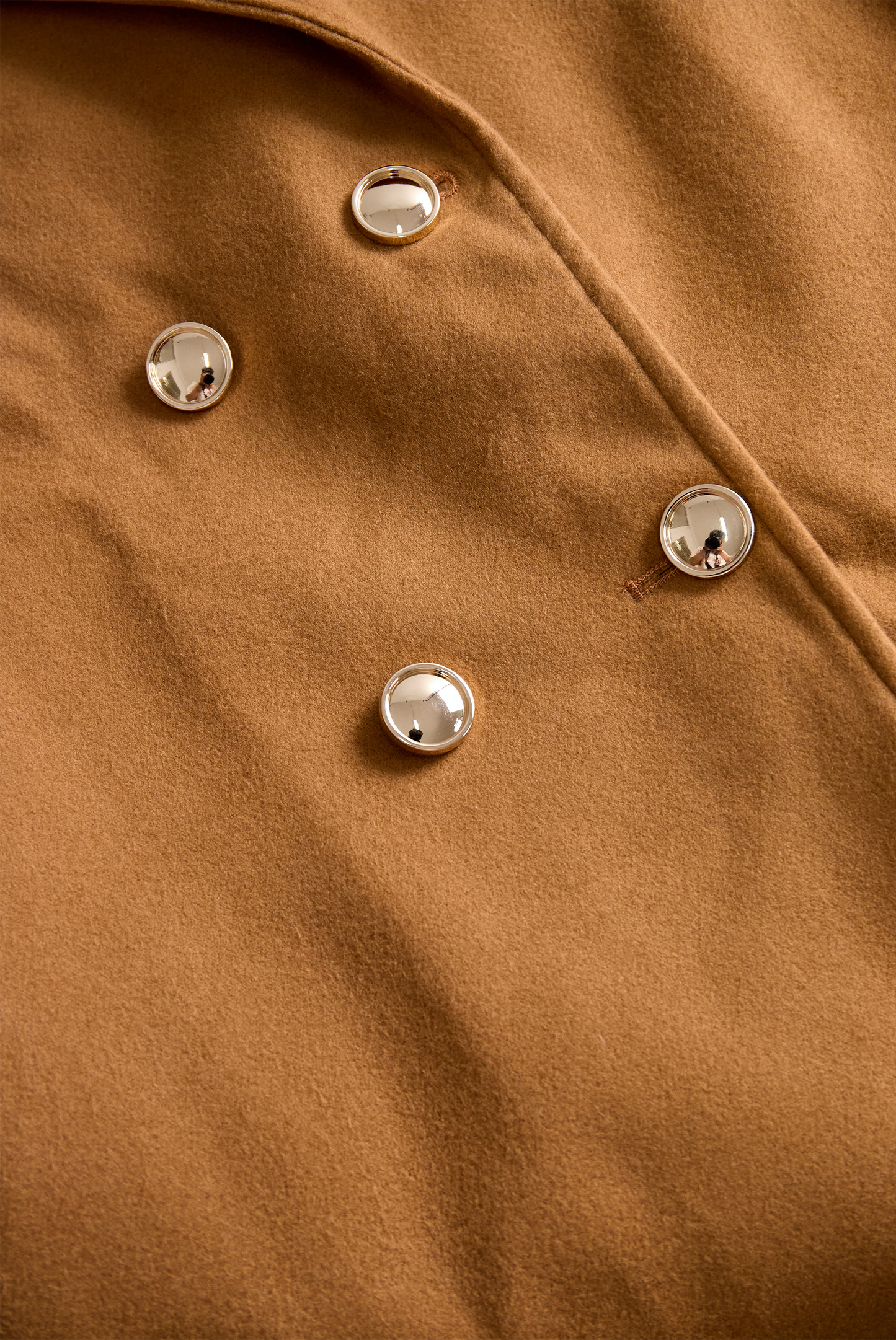 Women's Camel Belted Wool Trench Coat