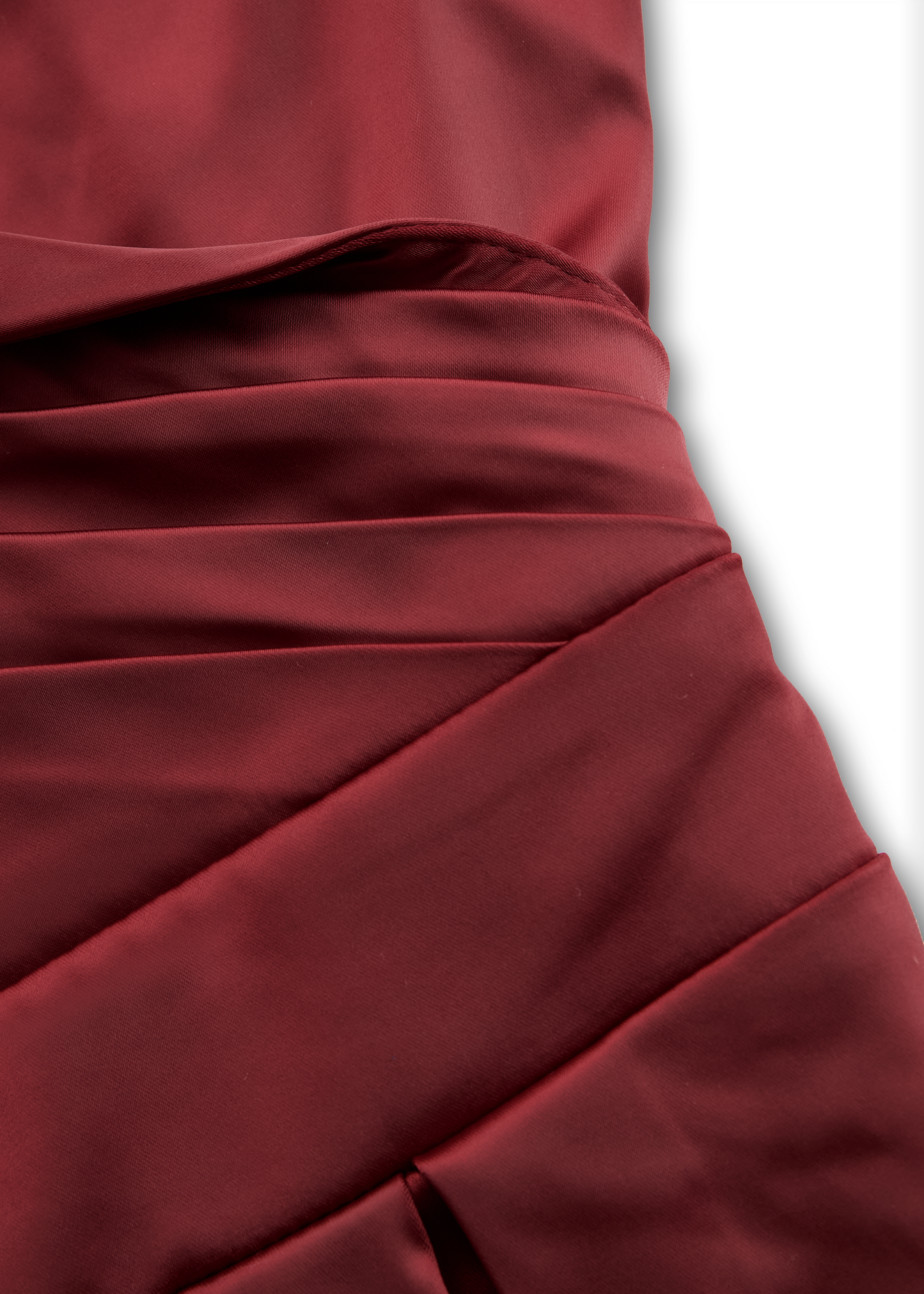 Women's Satin Midi Dress with Draped Collar and Pockets