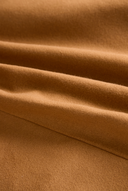 Women's Camel Belted Wool Trench Coat