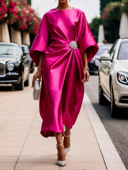 Shelby | Sleek Satin Slip Elegant Summer Midi Dress