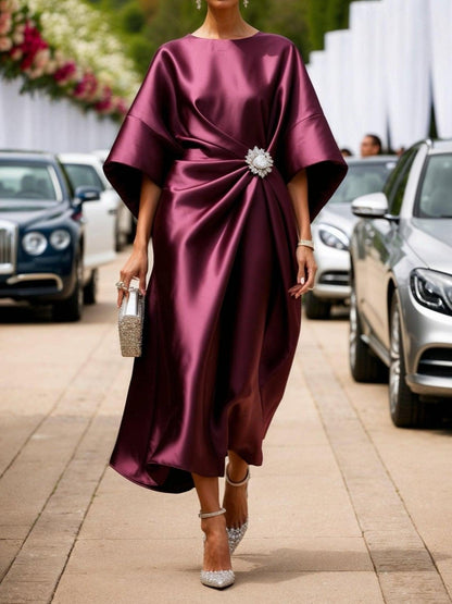 Shelby | Sleek Satin Slip Elegant Summer Midi Dress
