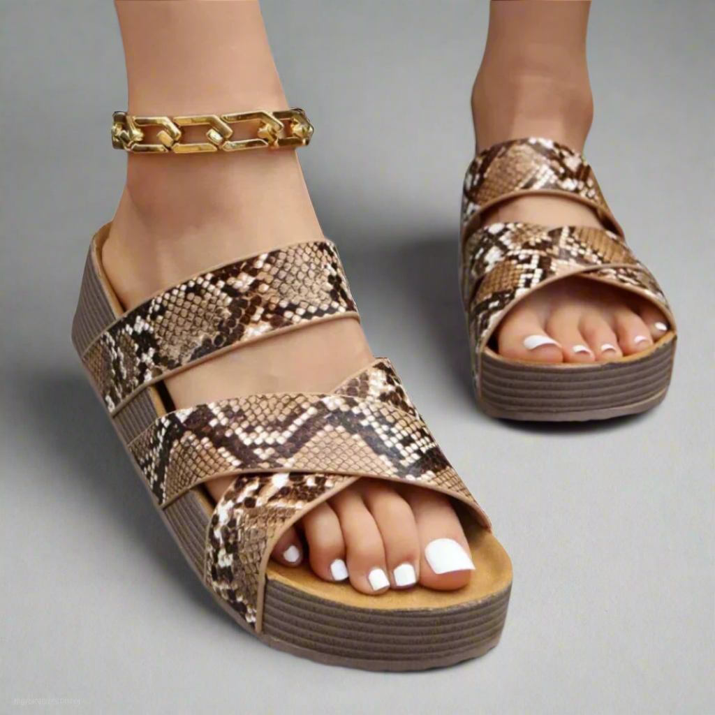 Janie | Woven Strap Chunky Platform Slide Sandals