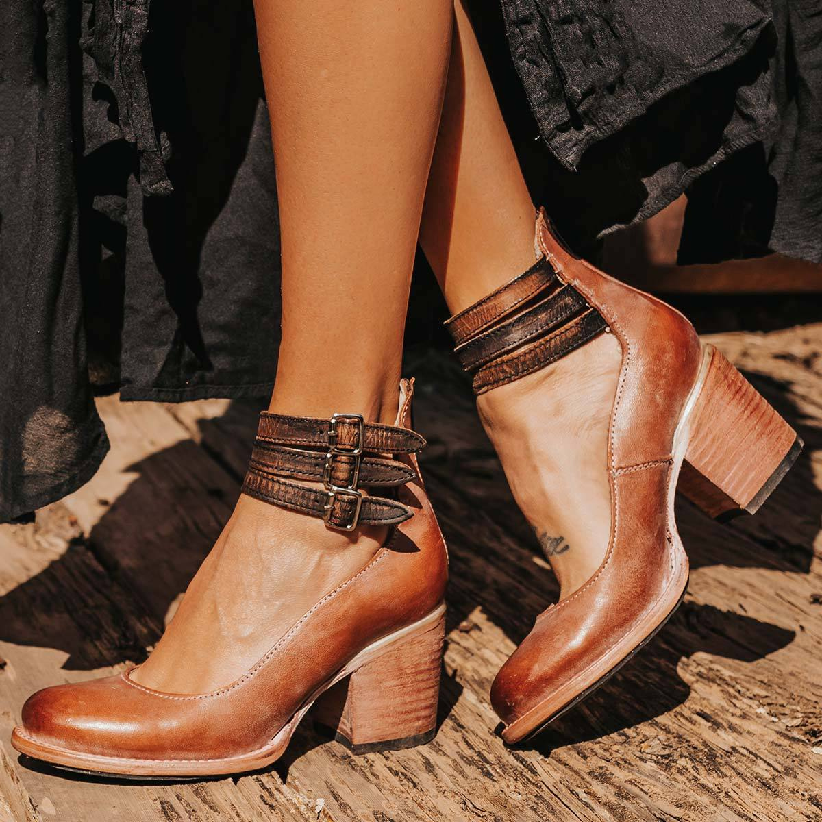 Miranda | Cushioned Triple-Buckle Block-Heel Sandals