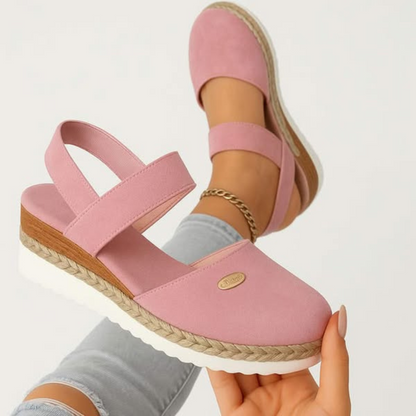 Debbie | Closed Toe Wedge-Heel Comfort Platform Sandals