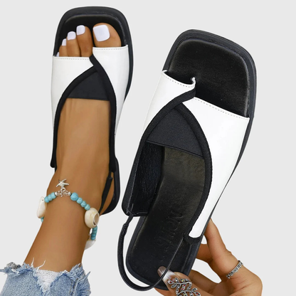 Rhonda | Square-Toe Colorblock Comfort Sandals