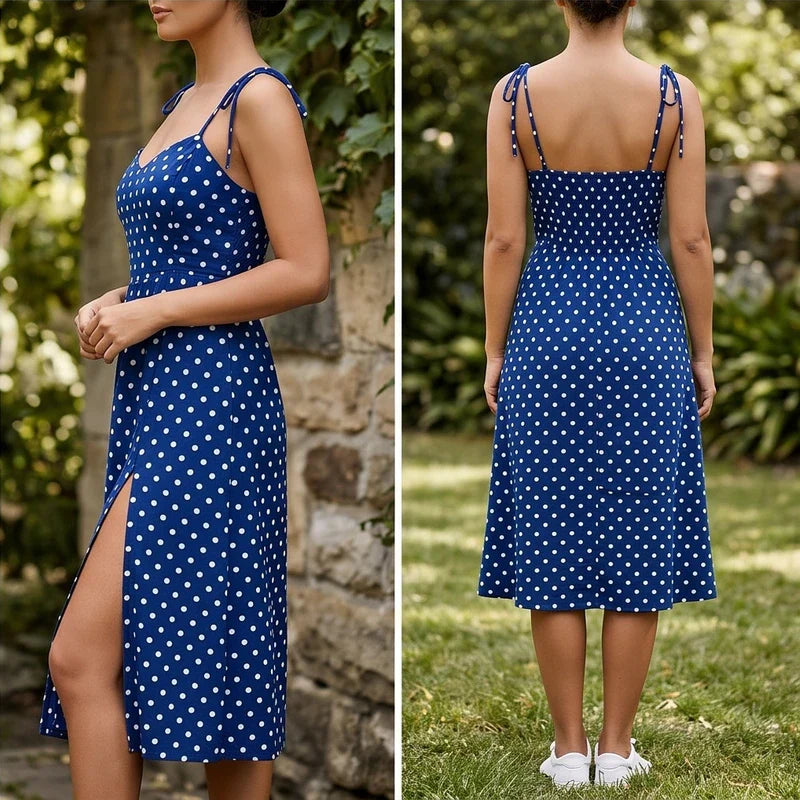 Cortez | Retro Polka Dot Midi Summer Dress