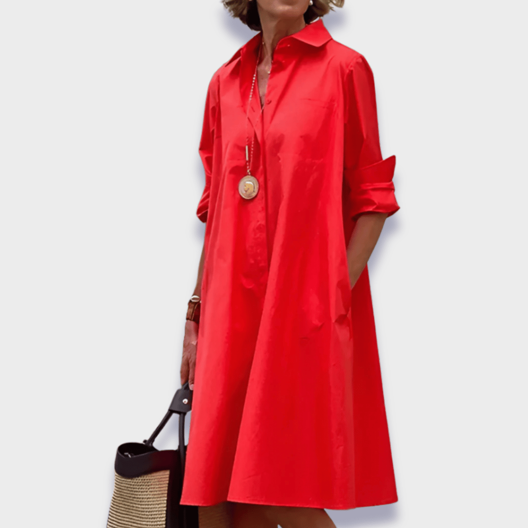 Leah | Elegant V-neck Casual Summer Vacation Midi Dress