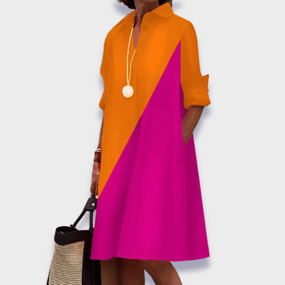 Leah | Elegant V-neck Casual Summer Vacation Midi Dress
