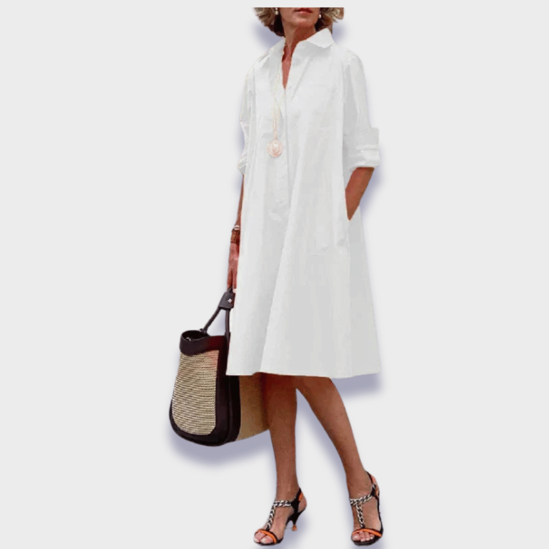Leah | Elegant V-neck Casual Summer Vacation Midi Dress