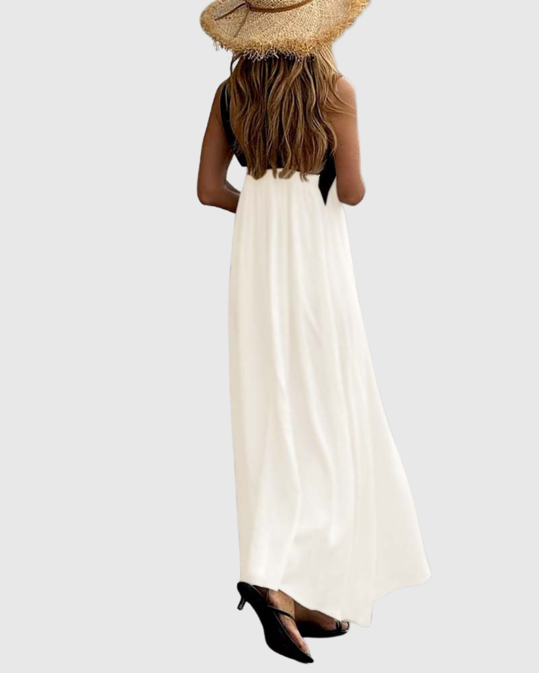 Summer | Linen Crossover Halter Neck Maxi Sundress