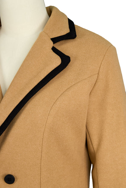 Women's Double-Breasted Contrast Trim Coat