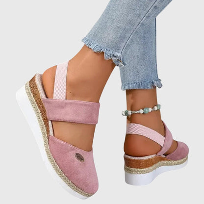 Debbie | Closed Toe Wedge-Heel Comfort Platform Sandals