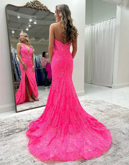 Nora | Sequined Halter Mermaid Bridesmaid Dress
