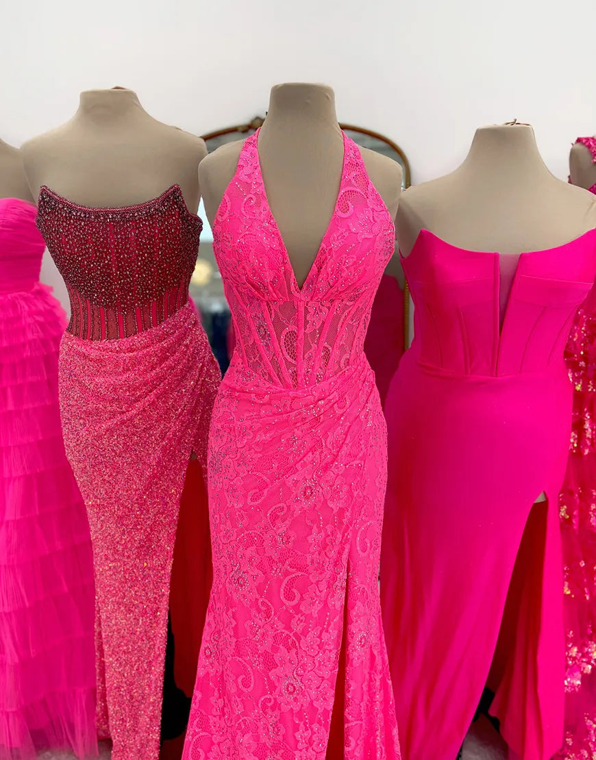 Nora | Sequined Halter Mermaid Bridesmaid Dress