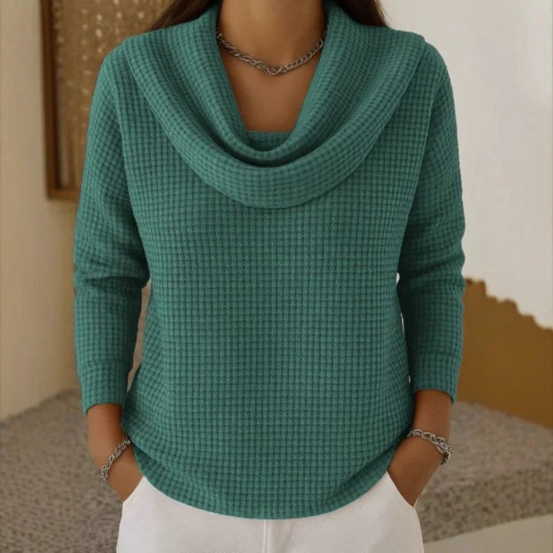 Karen | Women's Waffle Knit Cowl Neck Jumper