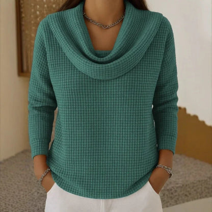 Karen | Women's Waffle Knit Cowl Neck Jumper