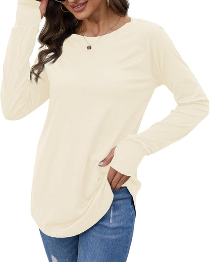 Women's Long Sleeve Tunic Top With Thumbhole Cuffs