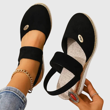 Debbie | Closed Toe Wedge-Heel Comfort Platform Sandals
