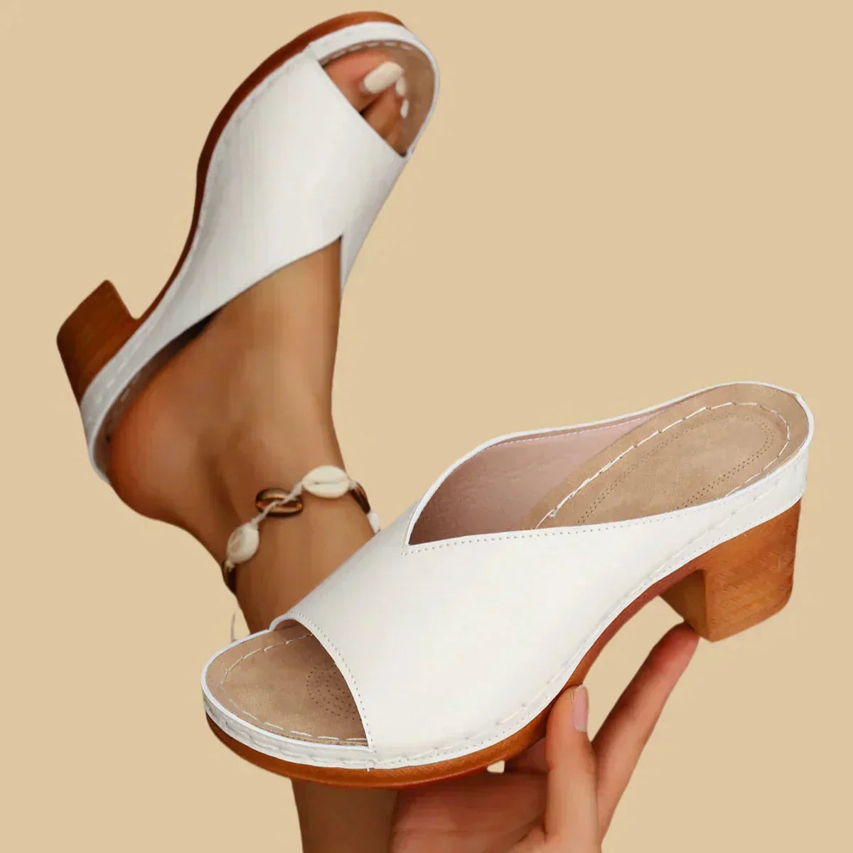 Zara | Open Toe Mule Chunky Platform Block Heeled Sandals