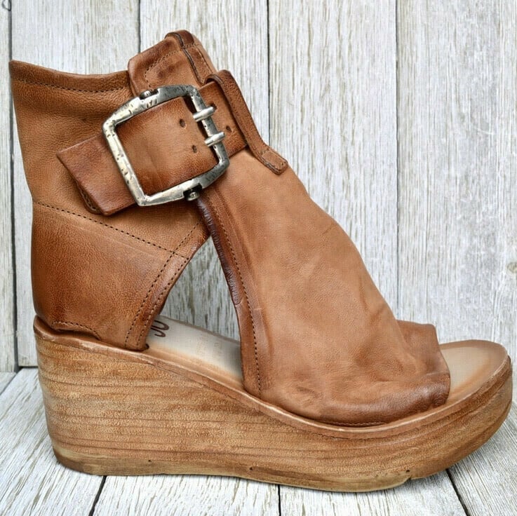 Finley | Double Buckle Platform Wedge-Heel Sandals
