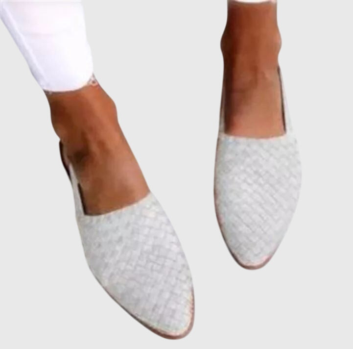 Marie | Woven Pointed Toe Flat Cushioned Comfort Sandals
