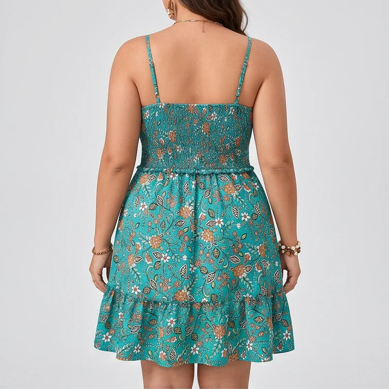 Darcy | Plus Size Floral Smocked Waist Summer Dress