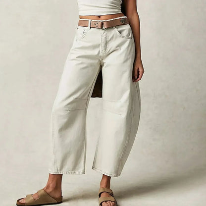 Maren | Washed Brown Barrel Leg Baggy Jeans