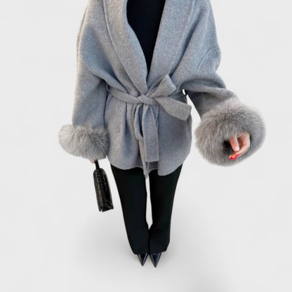 Wren | Women's Faux Fur Trim Wool Coat