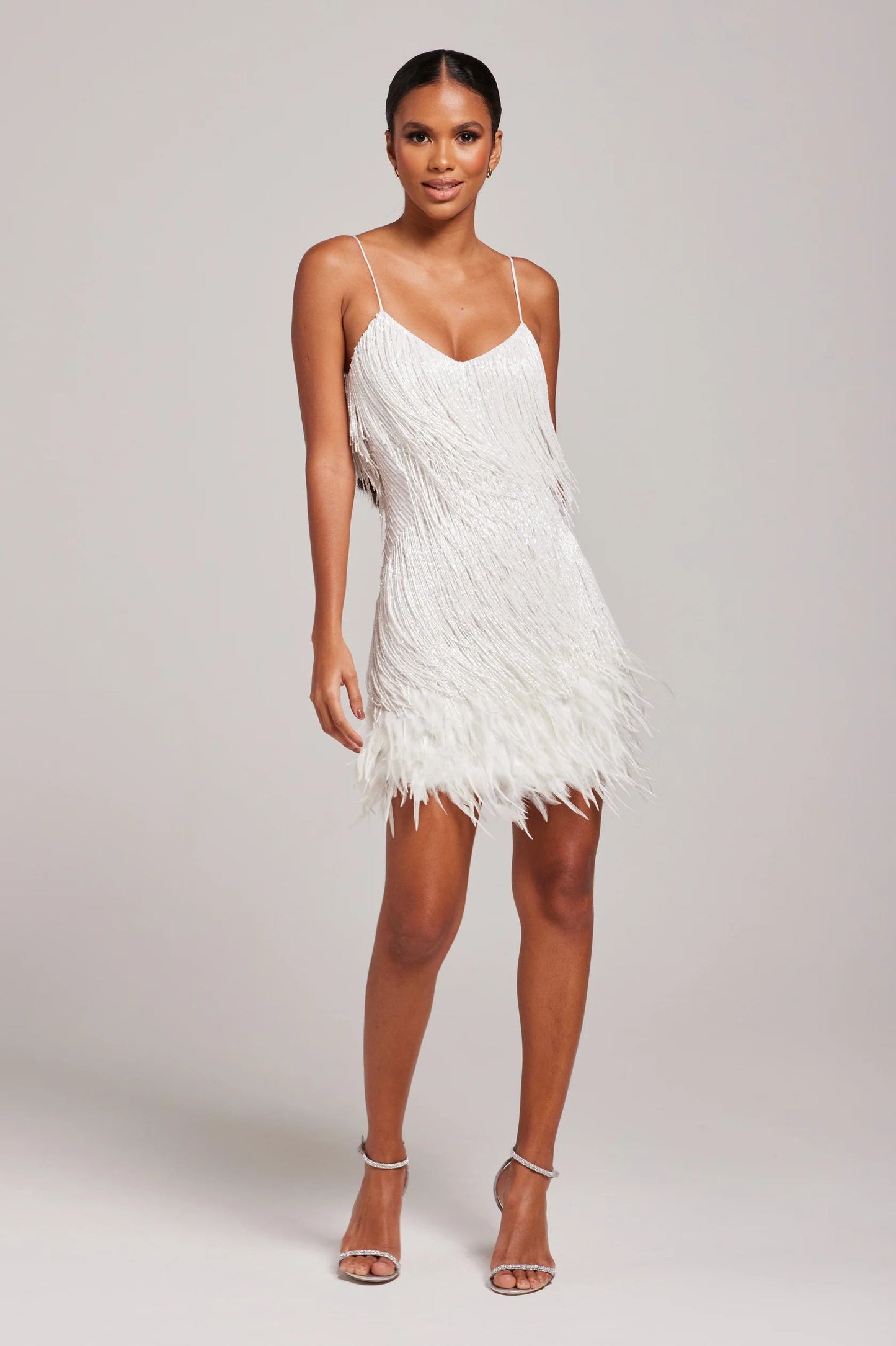 Margaret | Luxury Fringe Feather Cocktail Mini Dress