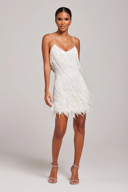 Margaret | Luxury Fringe Feather Cocktail Mini Dress