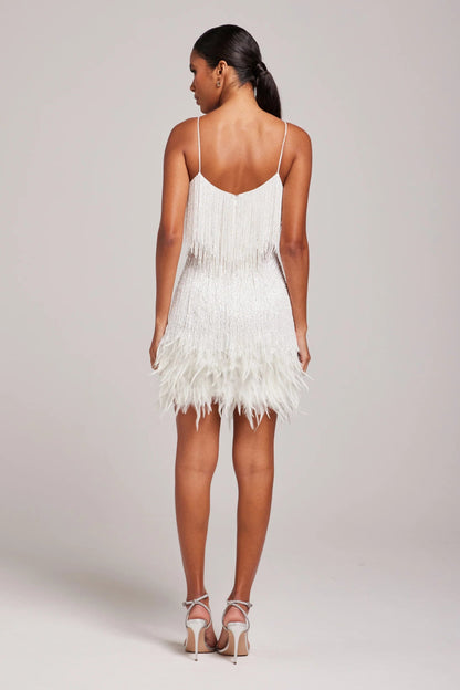 Margaret | Luxury Fringe Feather Cocktail Mini Dress