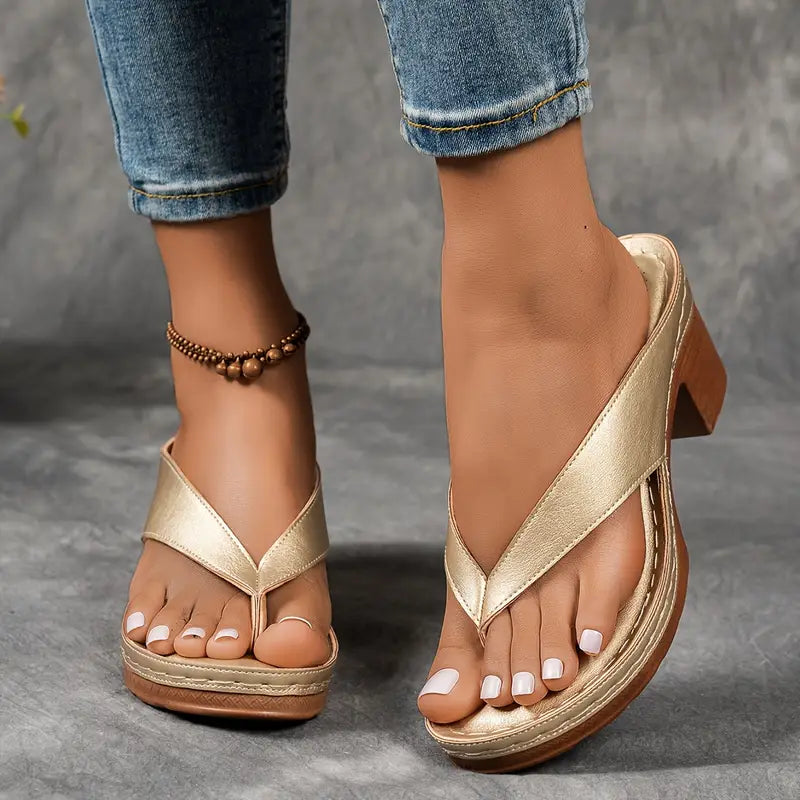 Holly | Comfortable Chunky Platform Block Heeled Sandals