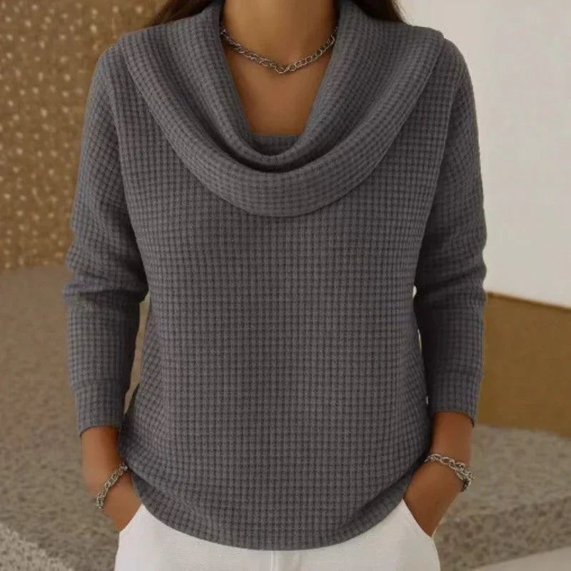 Karen | Women's Waffle Knit Cowl Neck Jumper