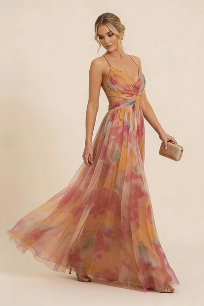 Bianca | Elegant Floral Bohemian Wedding Guest Maxi Dress