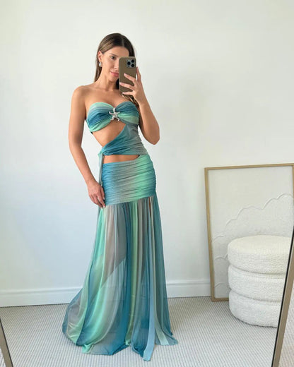 Brianna | Cut-Out Backless Chiffon Maxi Summer Dress