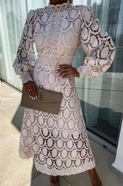 Joyce | Elegant Lace Formal Summer Midi Dress