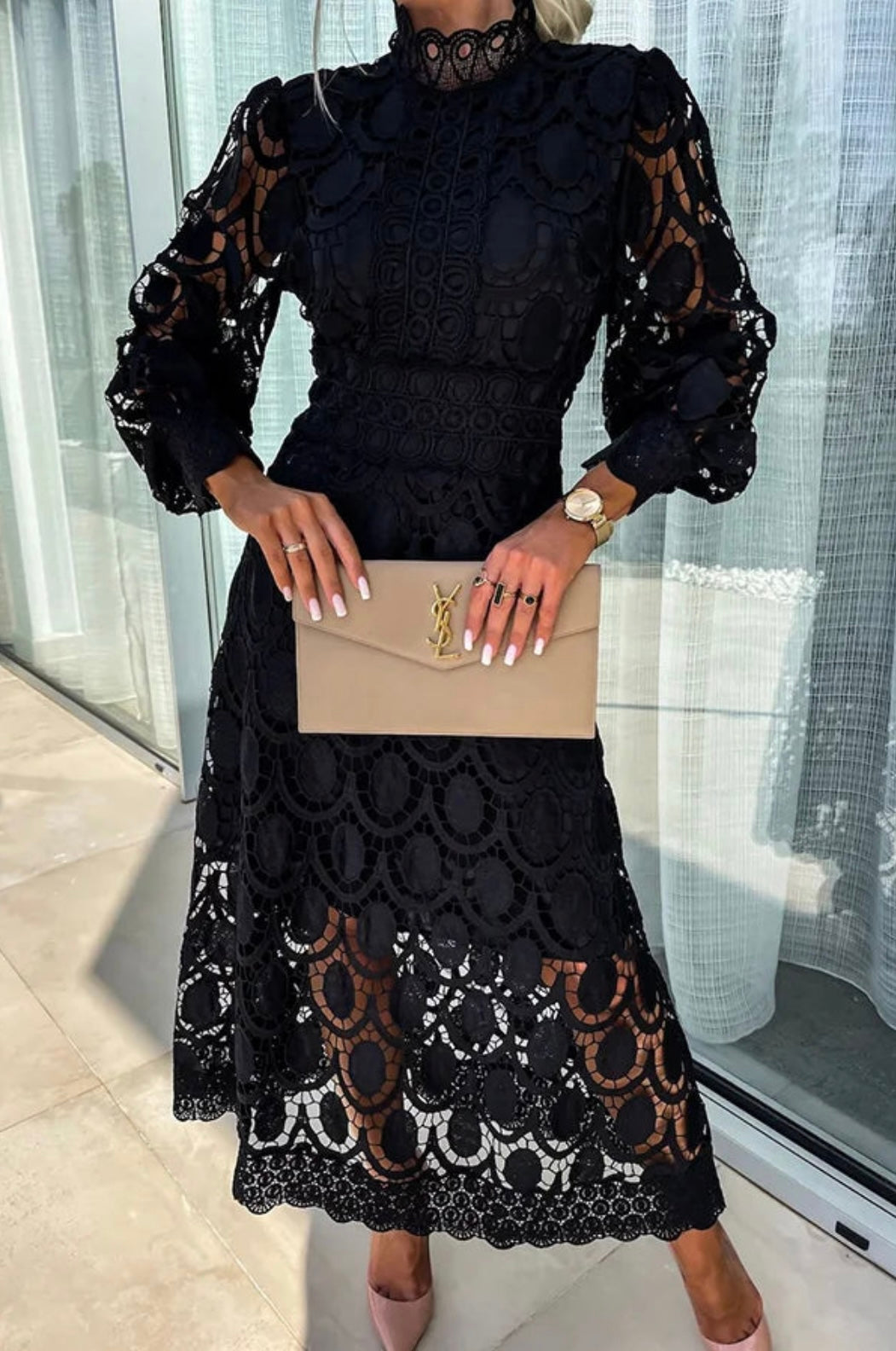 Joyce | Elegant Lace Formal Summer Midi Dress